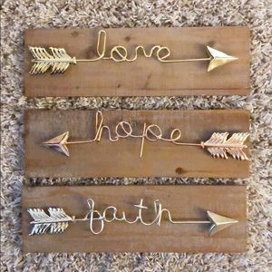 LOVE, HOPE, FAITH Wooden Decor